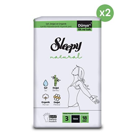 Sleepy Natural Ultra Gece Hijyenik Ped 36 Adet