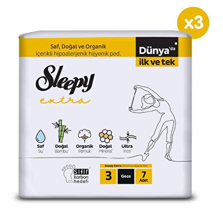 Sleepy Extra Ultra İnce Hijyenik Ped Gece 21 Adet Ped