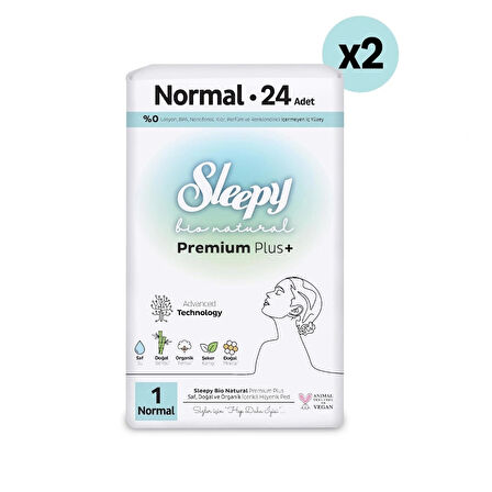 Sleepy Bio Natural Premium Plus Normal Hijyenik Ped 48 Adet