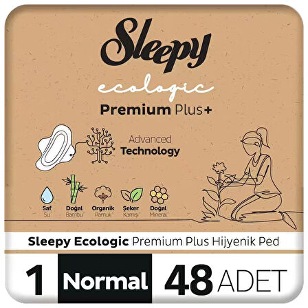 Sleepy Ecologic Premium Plus Normal Hijyenik Ped 48 Adet