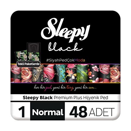 Sleepy Black Premium Plus Normal Hijyenik Ped 48 Adet