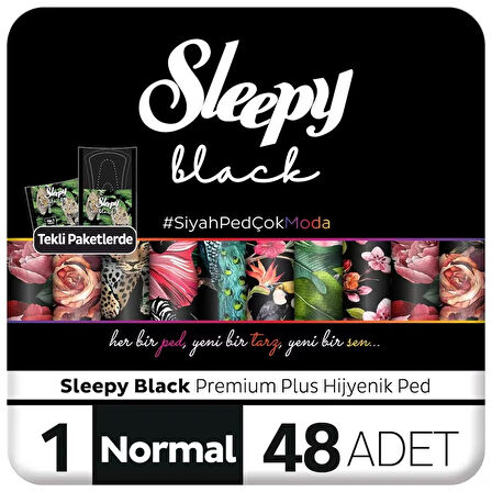 Sleepy Black Premium Plus Normal Hijyenik Ped 48 Adet