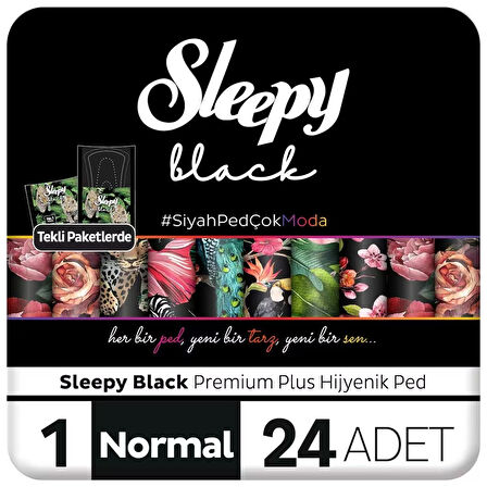 Sleepy Black Premium Plus Normal Hijyenik Ped 24 Adet