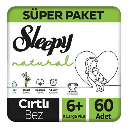 Sleepy Natural 6+ Numara X Large Plus 60'lı Cırtlı Bez