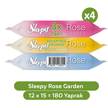 Sleepy Rose Garden Seyahat Cep Mendili 12x15 (180 Yaprak)