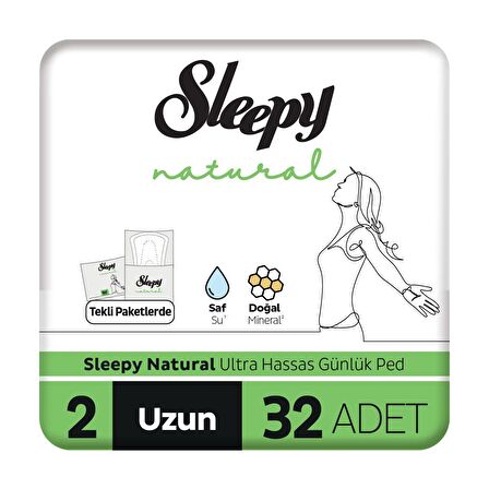 Sleepy Natural Ultra Hassas Günlük Ped Uzun 32 Adet Ped