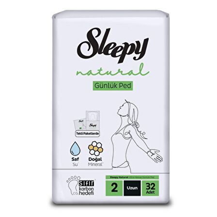 Sleepy Natural Ultra Hassas Günlük Ped Uzun 32 Adet Ped