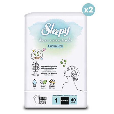 Sleepy Bio Natural Premium Plus 80'li Günlük Ped