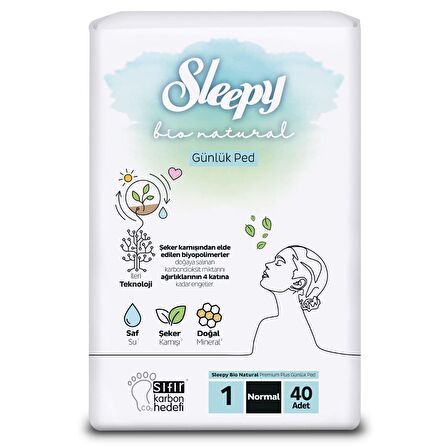 Sleepy Bio Natural Premium Plus 40'lı Günlük Ped