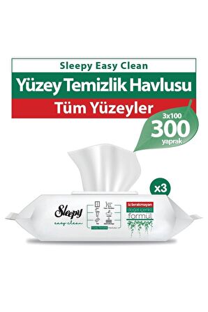 Sleepy Easy Clean Yüzey Temizlik Havlusu 3x100 (300 Yaprak)