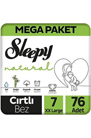 Sleepy Natural 7 Numara XX Large 76'lı Cırtlı Bez