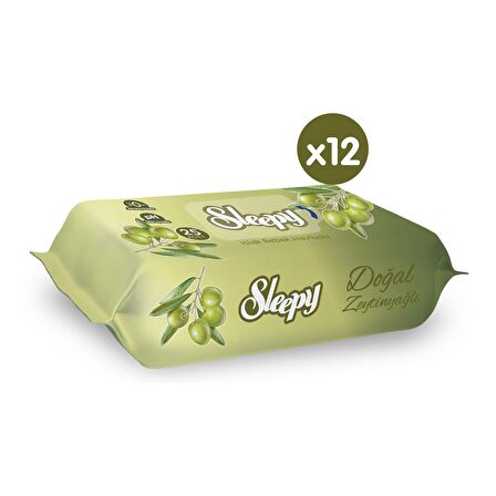 Sleepy Doğal Zeytinyağlı ve Pamuklu Islak Bebek Havlusu 12x25 (300 Yaprak)