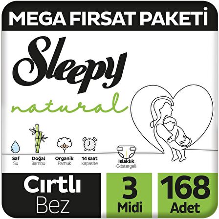 Sleepy Natural 3 Numara Midi 168'li Cırtlı Bez