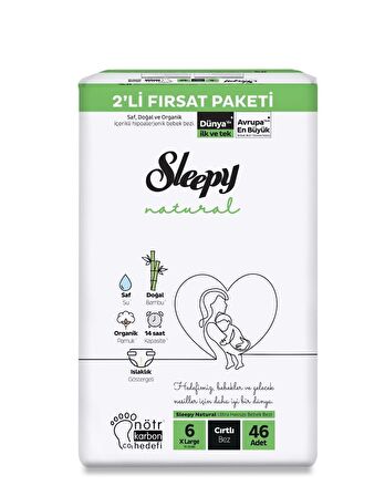 Sleepy Natural 6 Numara X Large 46'lı Cırtlı Bez