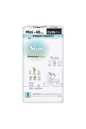 Sleepy Bio Natural Premium Plus Fırsat Paketi Bebek Bezi 2 Numara Mini 48 Adet