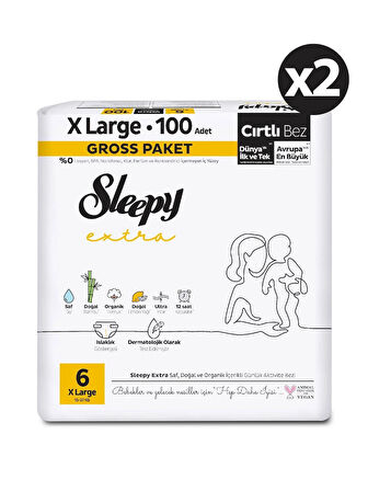 Sleepy Extra Günlük Aktivite Gross Paket Bebek Bezi 6 Numara Xlarge 200 Adet