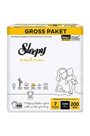 Sleepy Extra Günlük Aktivite 7 Numara XX Large 200'lü Bebek Bezi