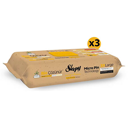 Sleepy Bio Çözünür Yüzey Temizlik Havlusu&Mendili Karanfil&Tarçın 3x50 (150 Yaprak)