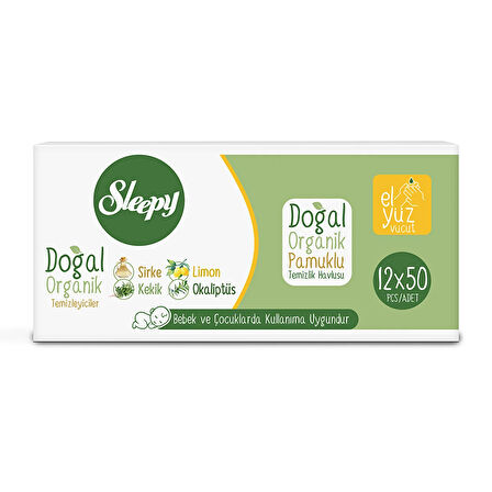 Sleepy Doğal&Organik Temizlik Havlusu 12x50