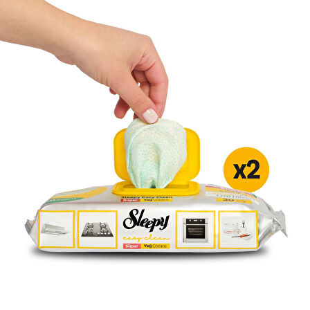 Sleepy Easy Clean Süper Yağ Çözücü Havlu 2x30 (60 Yaprak)