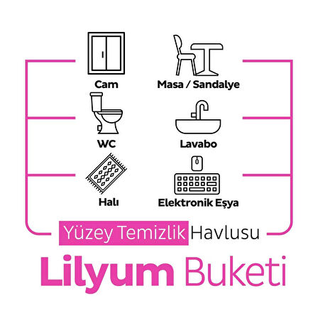 Sleepy Easy Clean Lilyum Buketi Yüzey Temizlik Havlusu&Mendili 6x100 (600 Yaprak)
