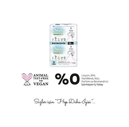 SLEEPY BİO NATURAL PREMİUM PLUS+ 2 UZUN  12  PCS