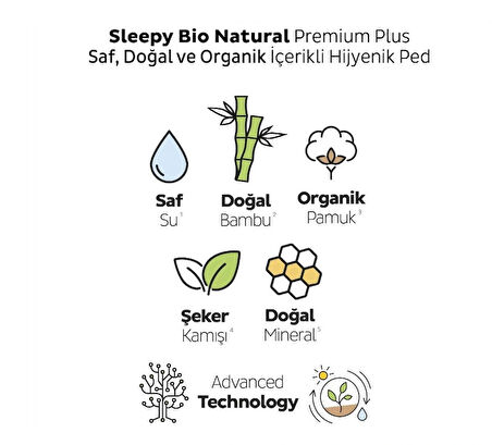 SLEEPY BİO NATURAL PREMİUM PLUS+ 3 GECE 10 PCS