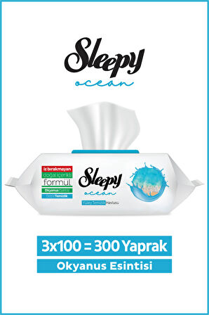 Sleepy Ocean Yüzey Temizlik Havlusu&Mendili Okyanus Ferahlığı 3x100 (300 Yaprak)