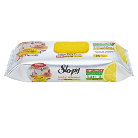 Sleepy Easy Clean Süper Mutfak Havlusu Limon Yağlı 50'li