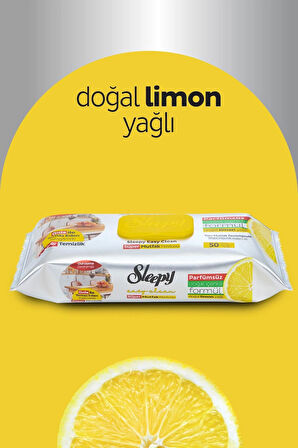 Sleepy Easy Clean Süper Mutfak Havlusu Limon Yağlı 50'li