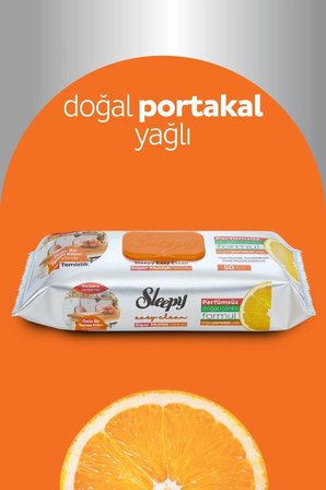 Sleepy Easy Clean Süper Yüzey Temizlik Mutfak Havlusu&Mendili Portakal Yağlı 50 Yaprak