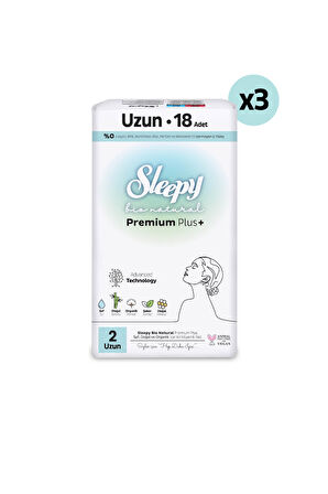 Sleepy Bio Natural Premium Plus Hijyenik Ped Süper Avantaj Paketi Uzun 54 Adet