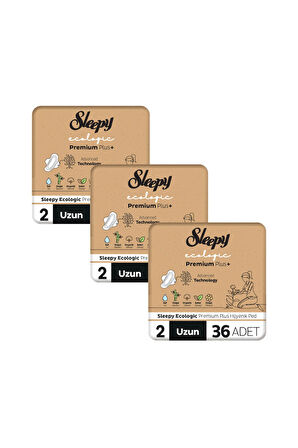 Sleepy Ecologic Premium Plus Hijyenik Ped Mega Fırsat Paketi Uzun 108 Adet