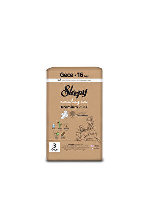 Sleepy Ecologic Premium Plus Hijyenik Ped Gece 16 Adet