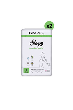 Sleepy Natural Ultra Hassas Hijyenik Ped Gece 32 Adet