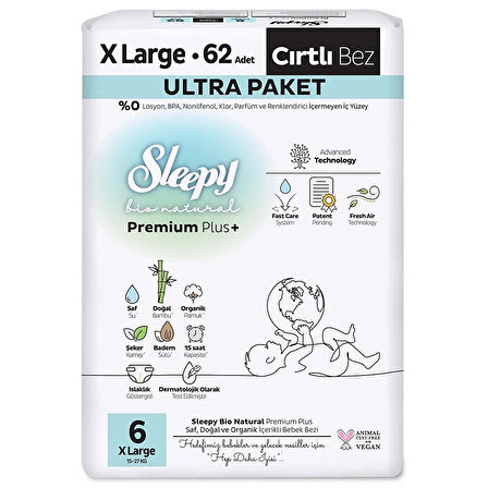 Sleepy Bio Natural 6 Beden 62 Adet