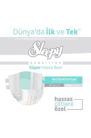Sleepy Sensitive Antibakteriyel Süper Yetişkin Hasta Bezi Medium 30x2 60 Adet