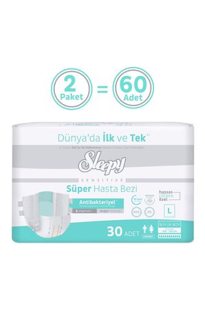 Sleepy Sensitive Antibakteriyel Süper Yetişkin Hasta Bezi Large 30x2 60 Adet