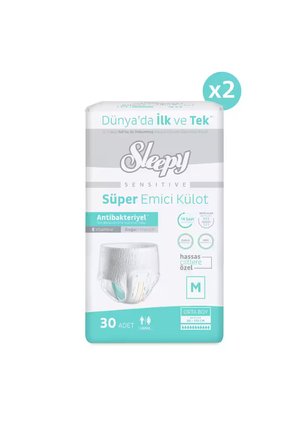 Sleepy Sensitive Antibakteriyel Emici Külot Medium 30x2 60 Adet