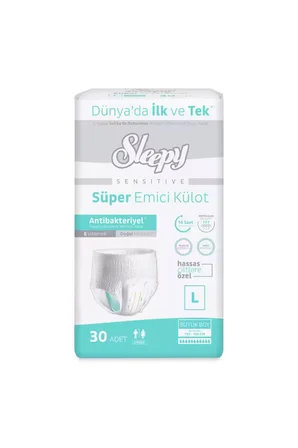 Sleepy Sensitive Antibakteriyel Emici Külot Large 30 Adet
