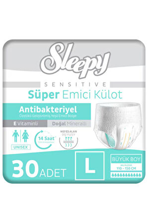 Sleepy Sensitive Antibakteriyel Emici Külot Large 30 Adet