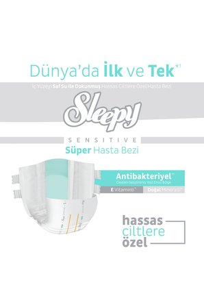 Sleepy Sensitive Antibakteriyel Süper Yetişkin Hasta Bezi Small 30 Adet