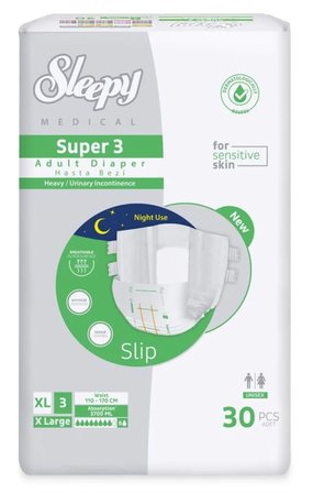 Sleepy Süper3 Belbantlı Hasta Bezi L Beden 30 Adet
