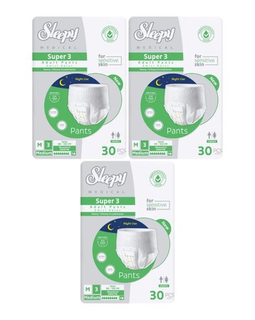 Sleepy Süper3 Emici Külot L Beden 3 Paket 90 Adet