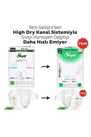 Sleepy Natural Double Soft Fırsat Paketi Bebek Bezi 2 Numara Mini 48 Adet