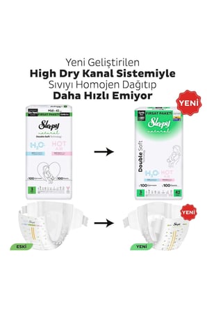 Sleepy Natural Double Soft Ultra Fırsat Paketi Bebek Bezi 3 Numara Midi 84 Adet