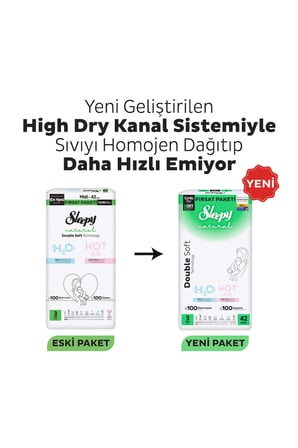 Sleepy Natural Double Soft Mega Fırsat Paketi Bebek Bezi 3 Numara Midi 168 Adet