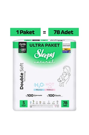 Sleepy Natural Double Soft Ultra Paket Bebek Bezi 5 Numara Junior 78 Adet