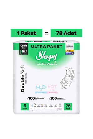Sleepy Natural Double Soft Ultra Paket Bebek Bezi 5 Numara Junior 78 Adet