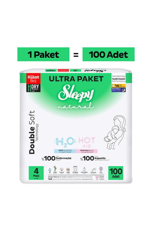 Sleepy Natural Double Soft Ultra Paket Külot Bez 4 Numara Maxi 100 Adet